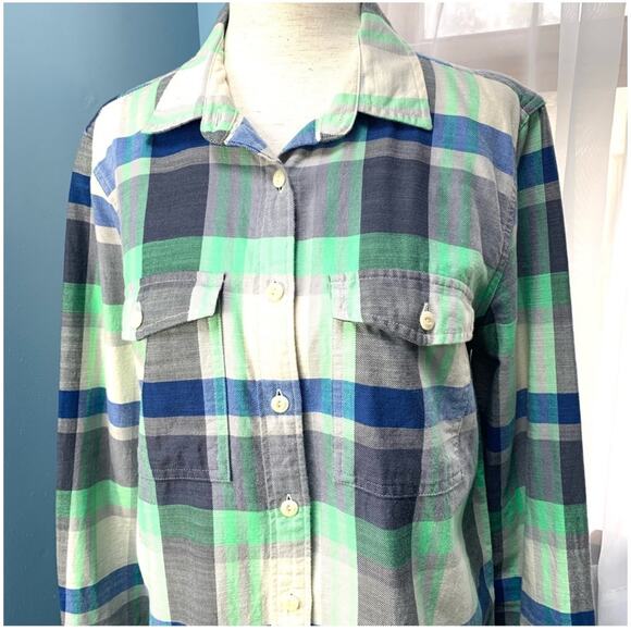 J. Crew Pacey Plaid Boyfriend Shirt Size 8 - Picture 3 of 7